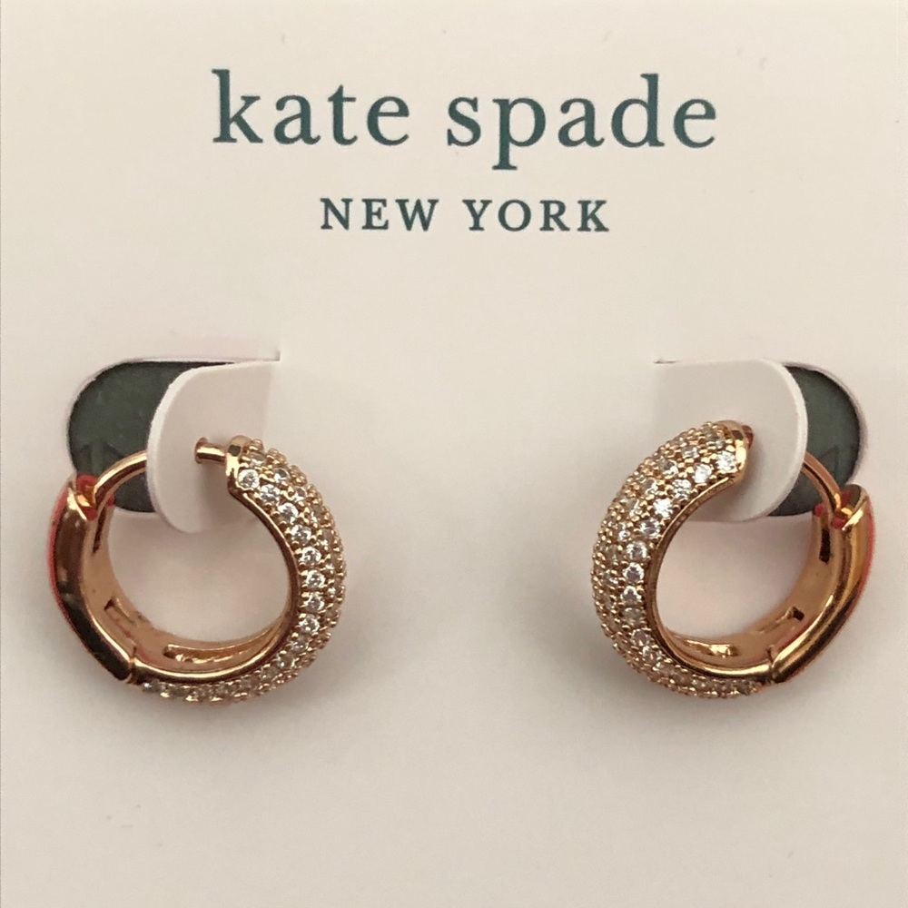 Kate Spade ♠️ brilliant mini Pave’ Huggie earrings